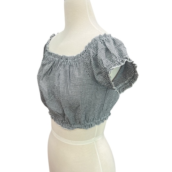 Wild Honey Gingham Off-Shoulder Blouse - Picture 3 of 6